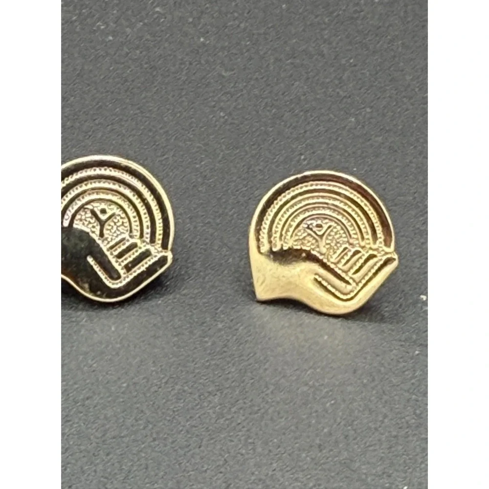 Vintage YMCA Caring Hand Lapel Pins Lot of 3 Gold Tone Enamel Charity Pins